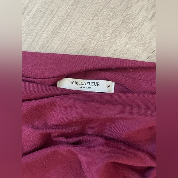 MM Lafleur burgundy red cinched body on midi skirt - Picture 5 of 6